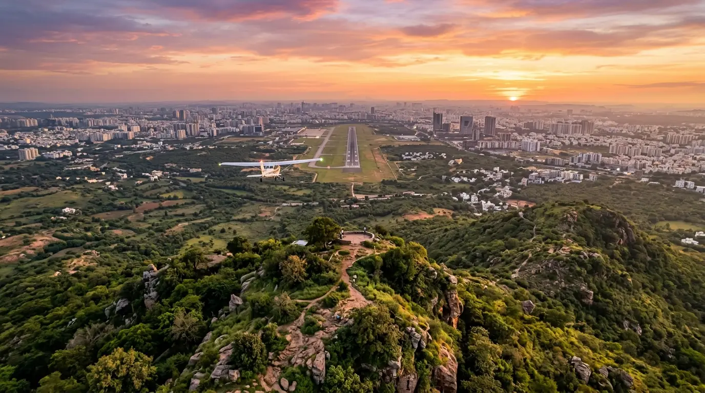 Mahendera hills Pinnacle View towards Runway